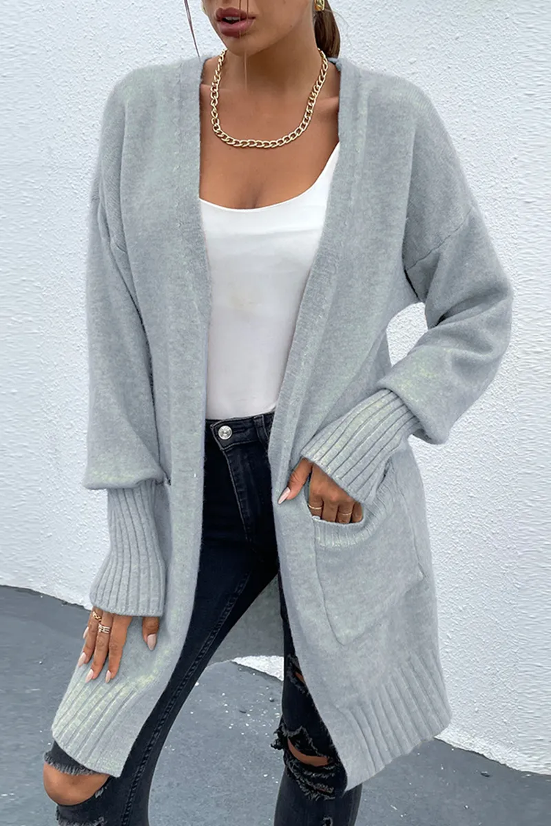 Casual Solid Patchwork Pocket Tops