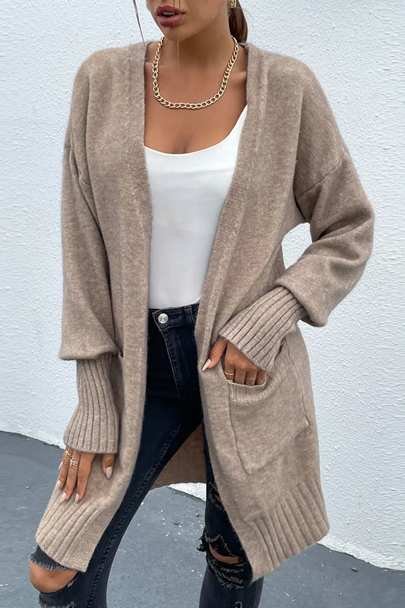 Casual Solid Patchwork Pocket Tops