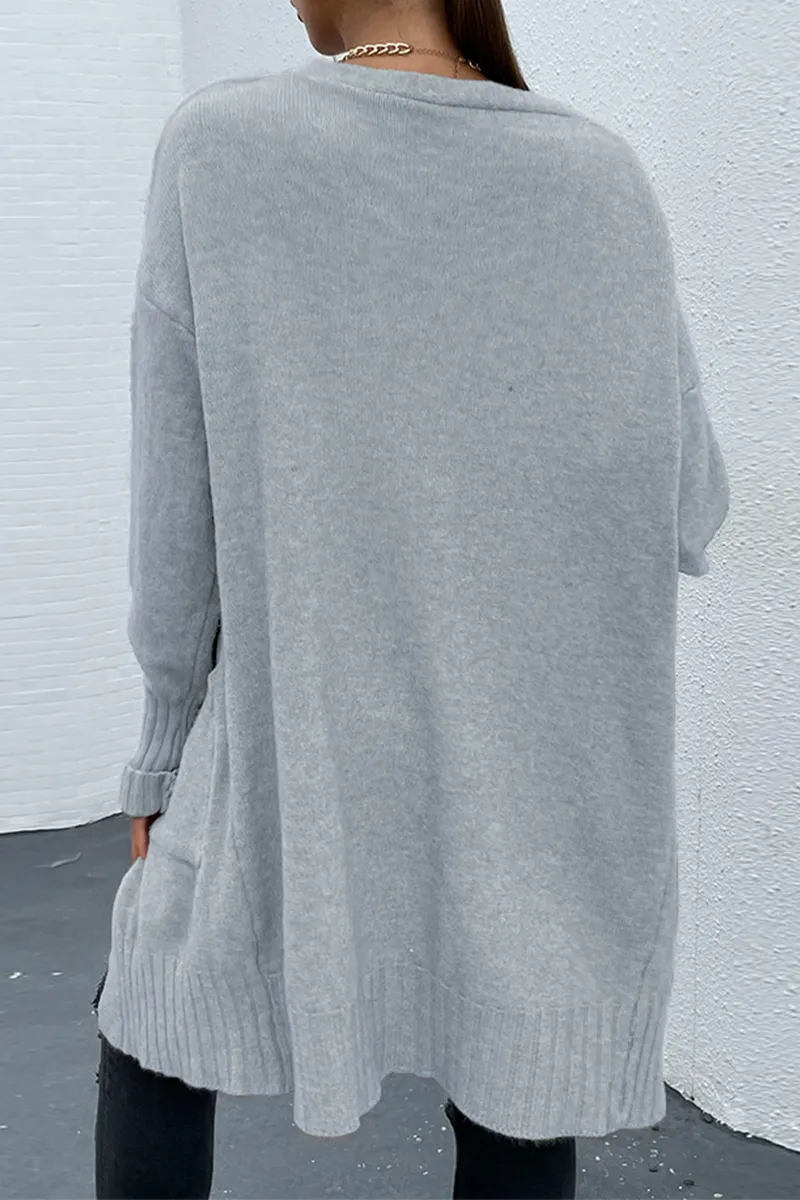 Casual Solid Patchwork Pocket Tops