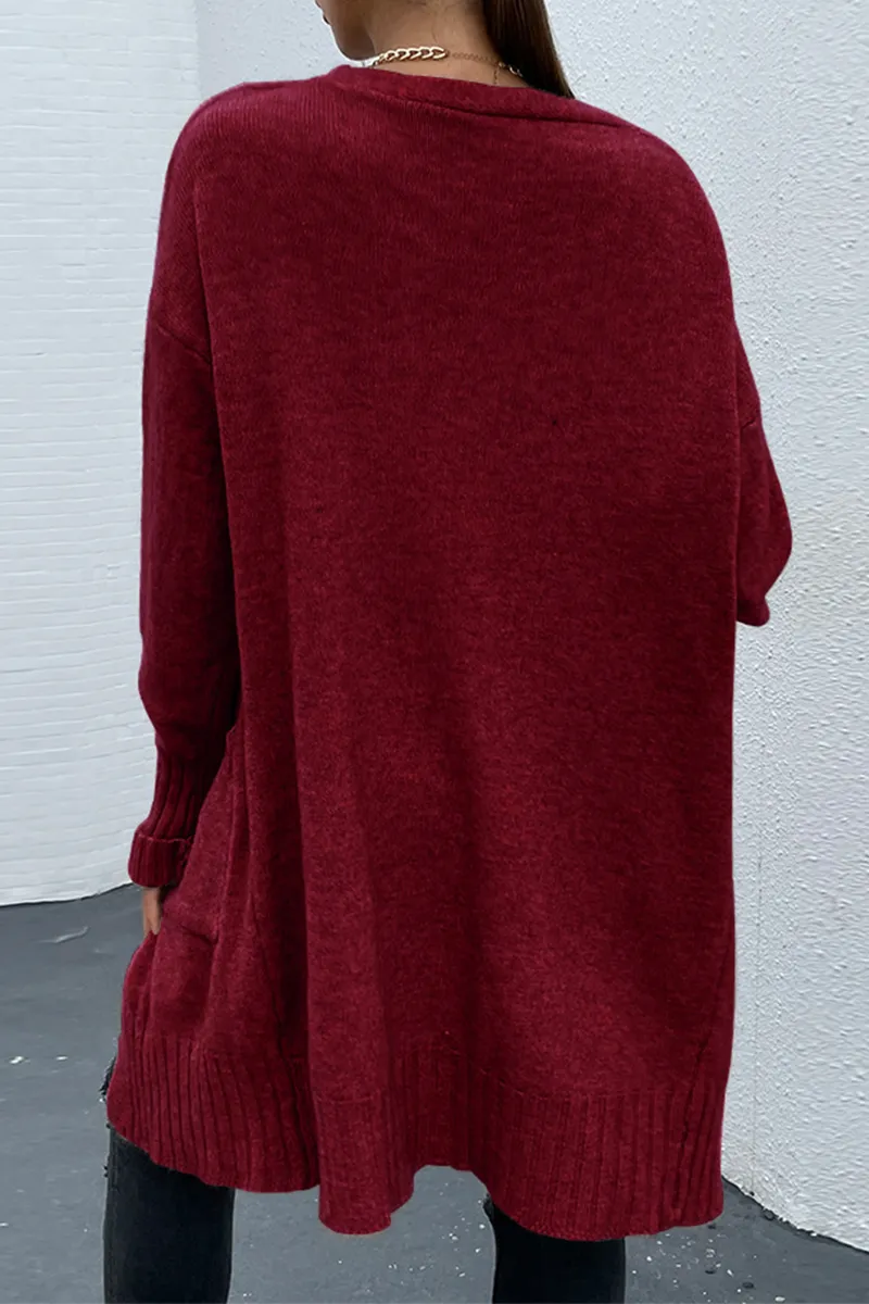 Casual Solid Patchwork Pocket Tops