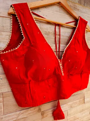Chanderi Sleeveless Blouses