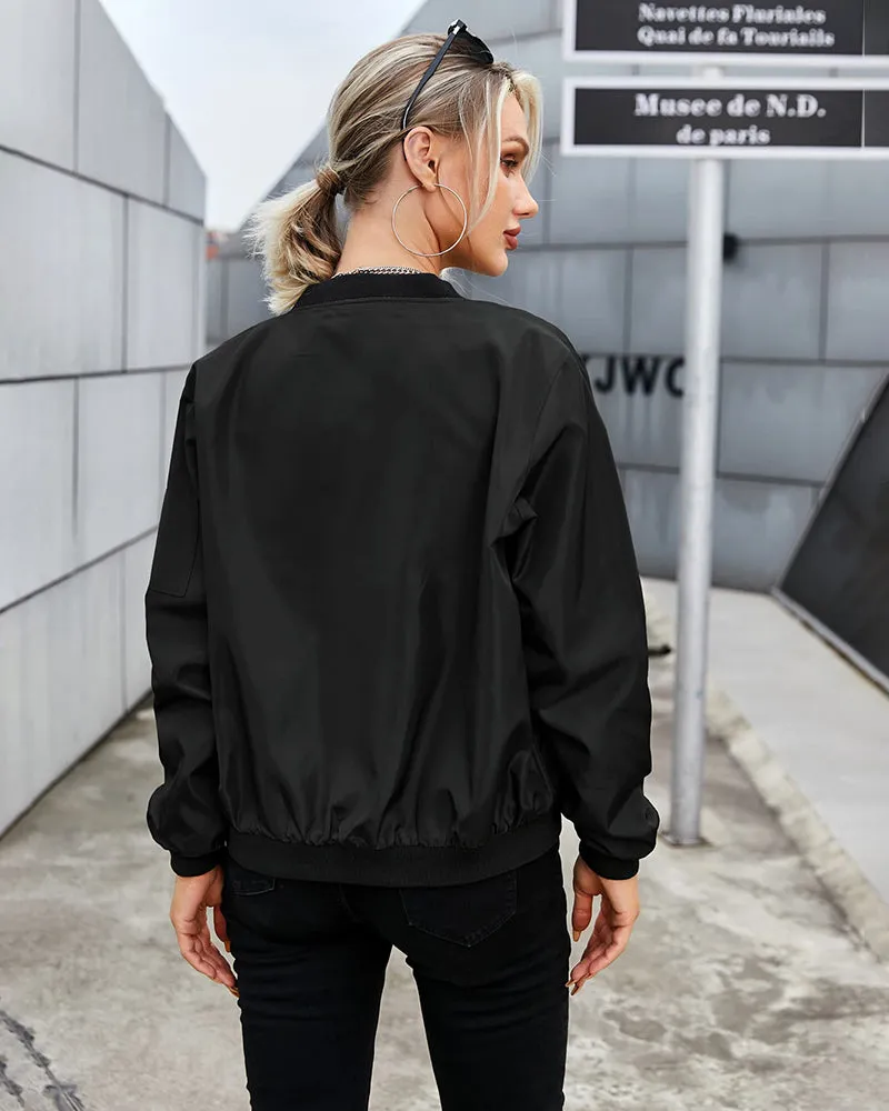 Chic Lightweight Bomber Jacket for Women