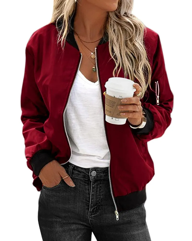 Chic Lightweight Bomber Jacket for Women