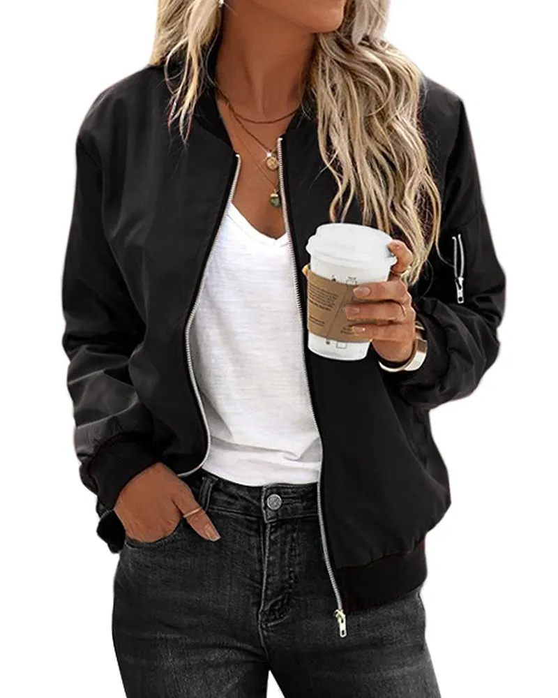 Chic Lightweight Bomber Jacket for Women