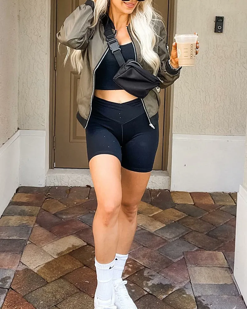 Chic Lightweight Bomber Jacket for Women