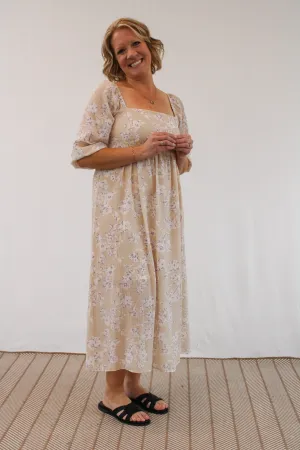 CINDY TAUPE AND PURPLE MAXI DRESS