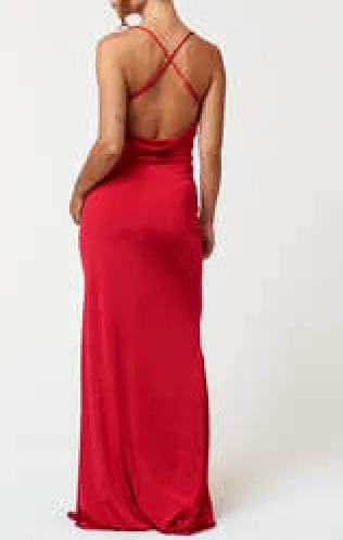 Cowl Back Strappy Maxi Dress