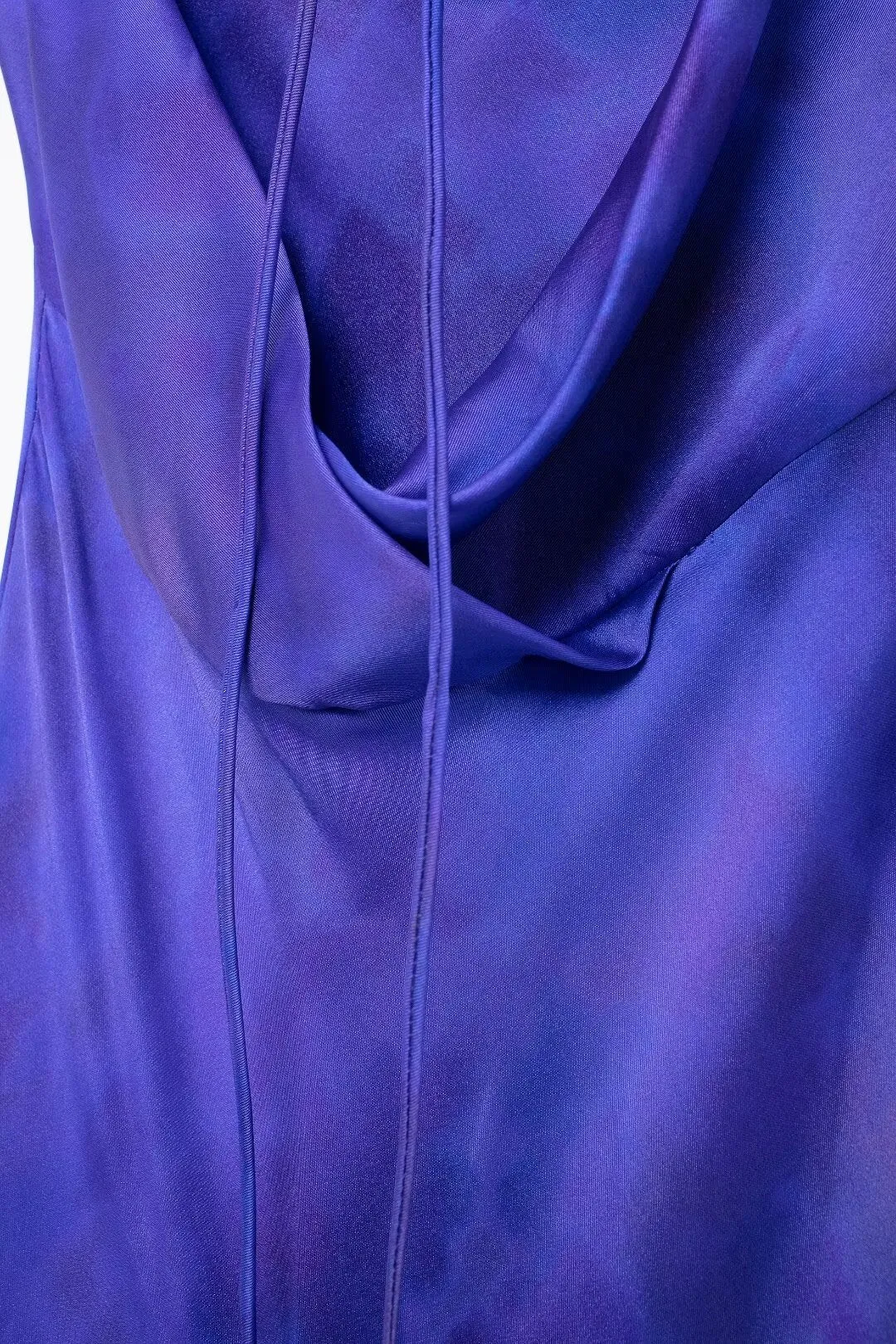Cowl Neck Spaghetti Strap Satin Maxi Dress
