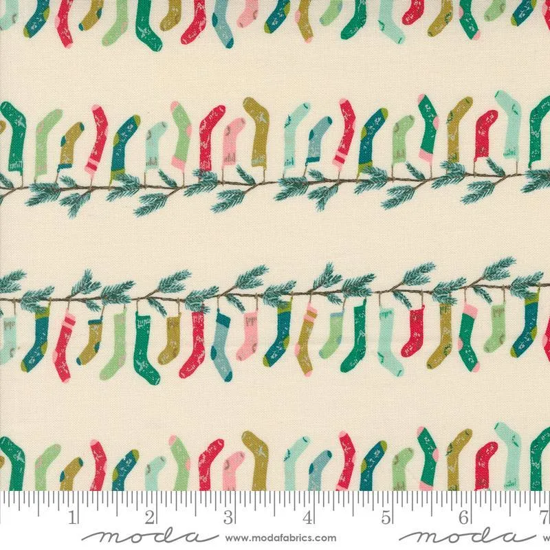 Cozy Wonderland by Moda Fabrics STOCKING STRIPE/NATURAL