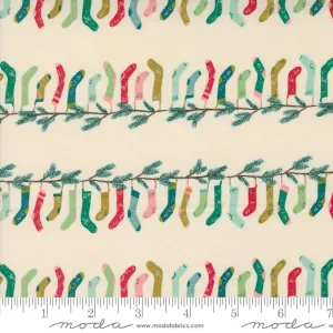 Cozy Wonderland by Moda Fabrics STOCKING STRIPE/NATURAL