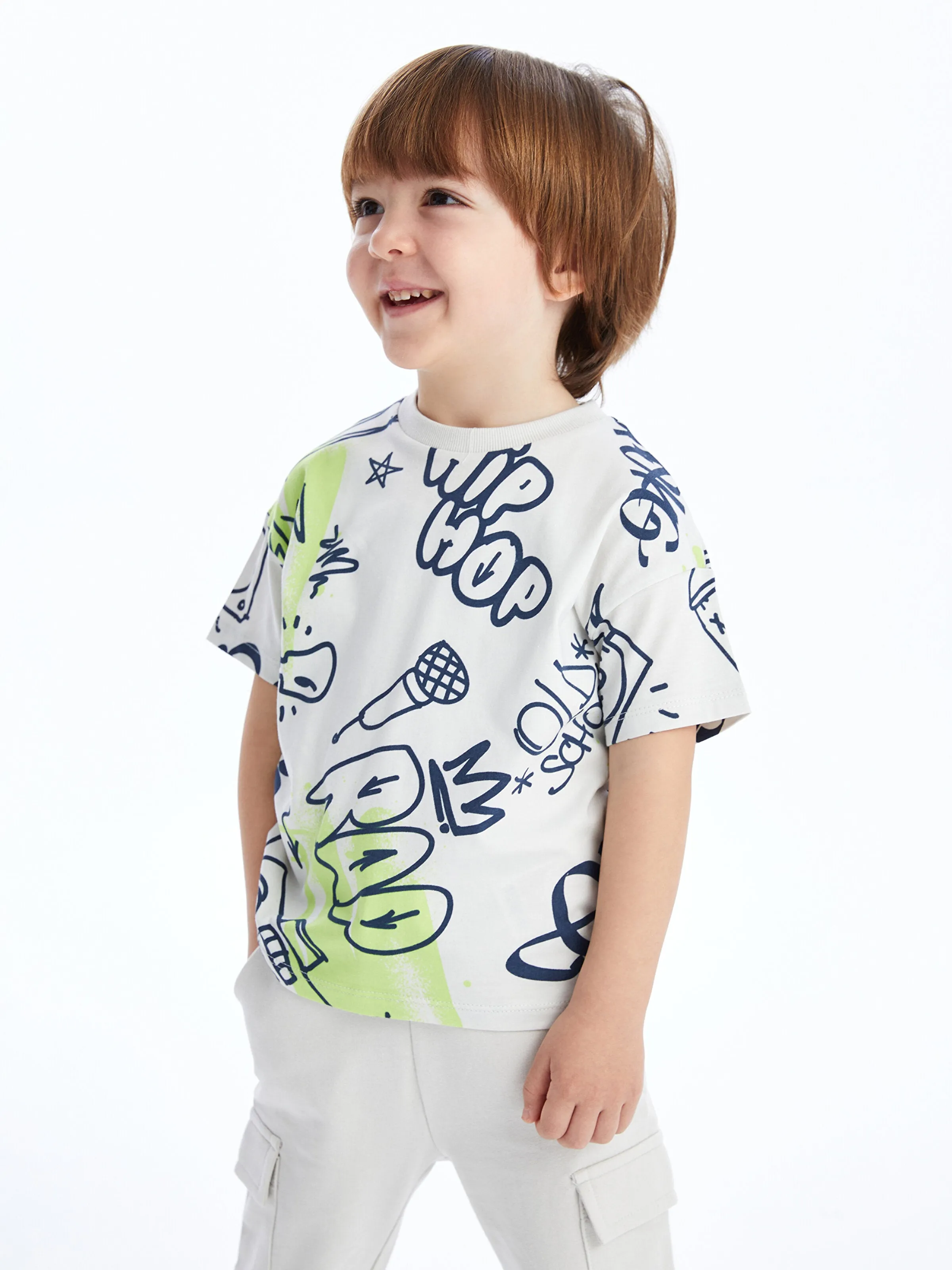 Crew Neck Printed Baby Boy T-Shirt