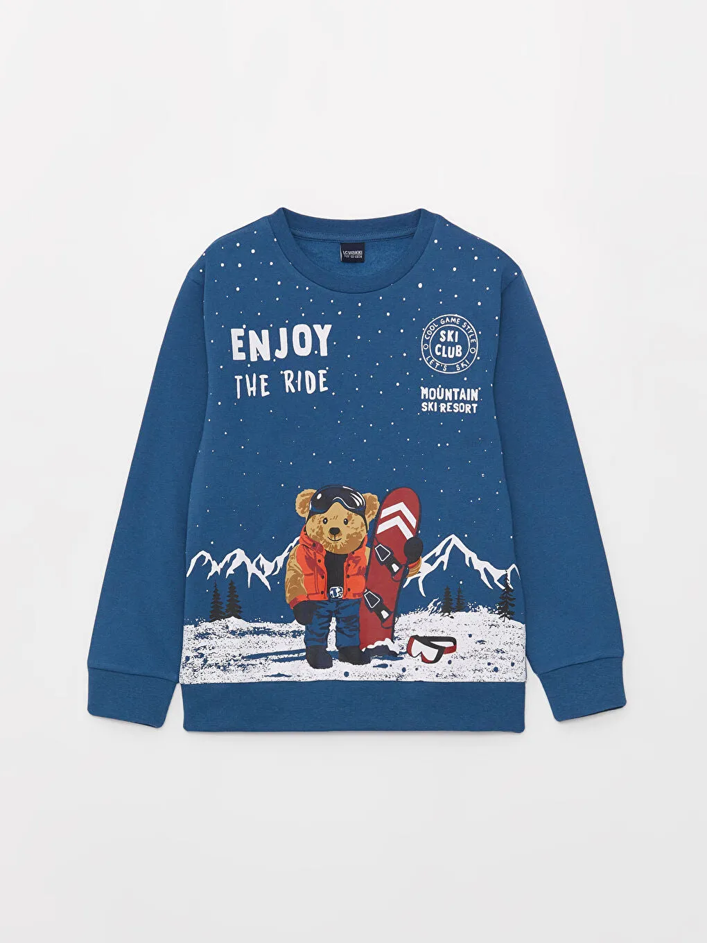 Crew Neck Printed Long Sleeve Boys Sweatshirt