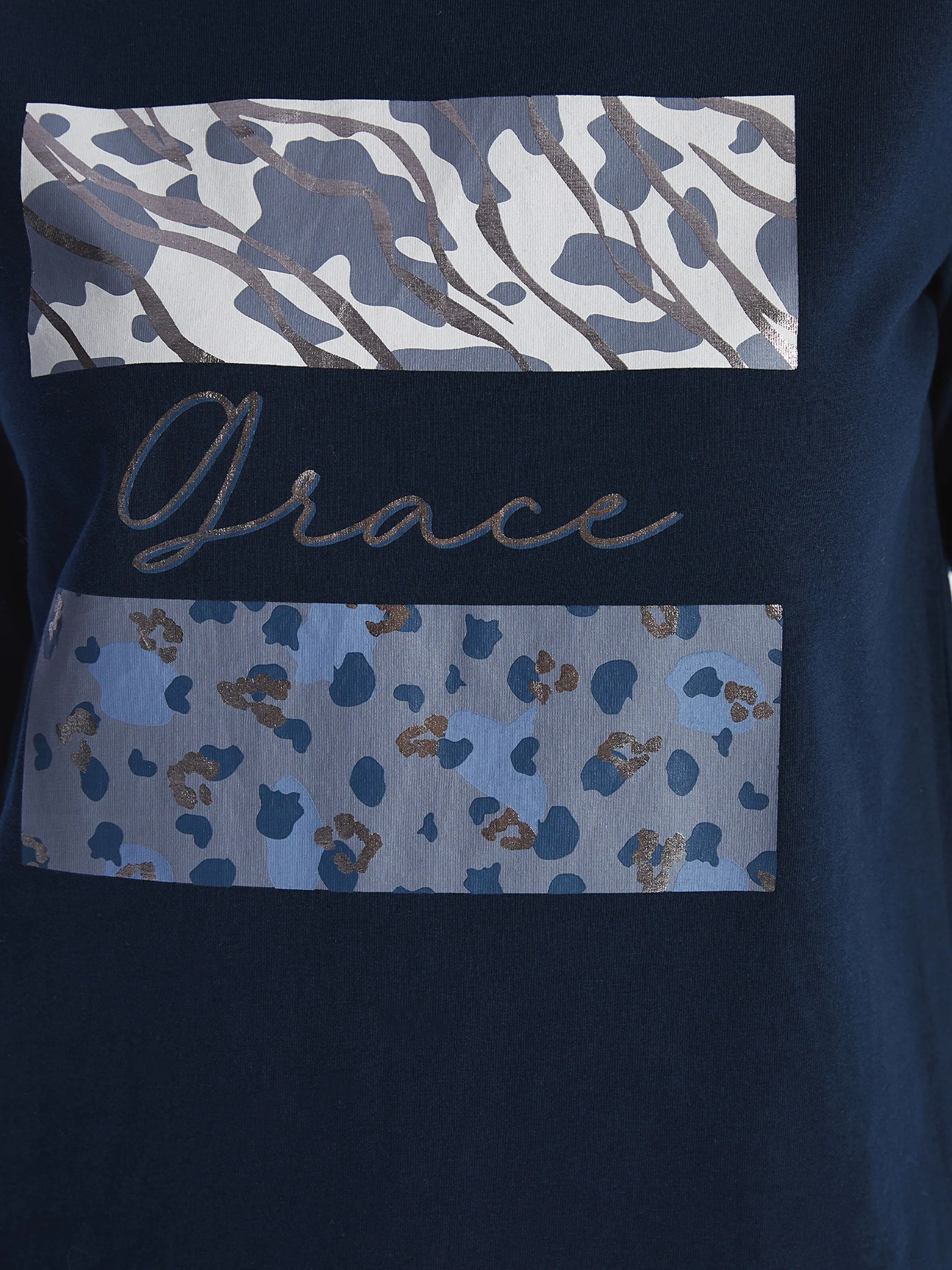 Crew Neck Printed Long Sleeve Women T-Shirt