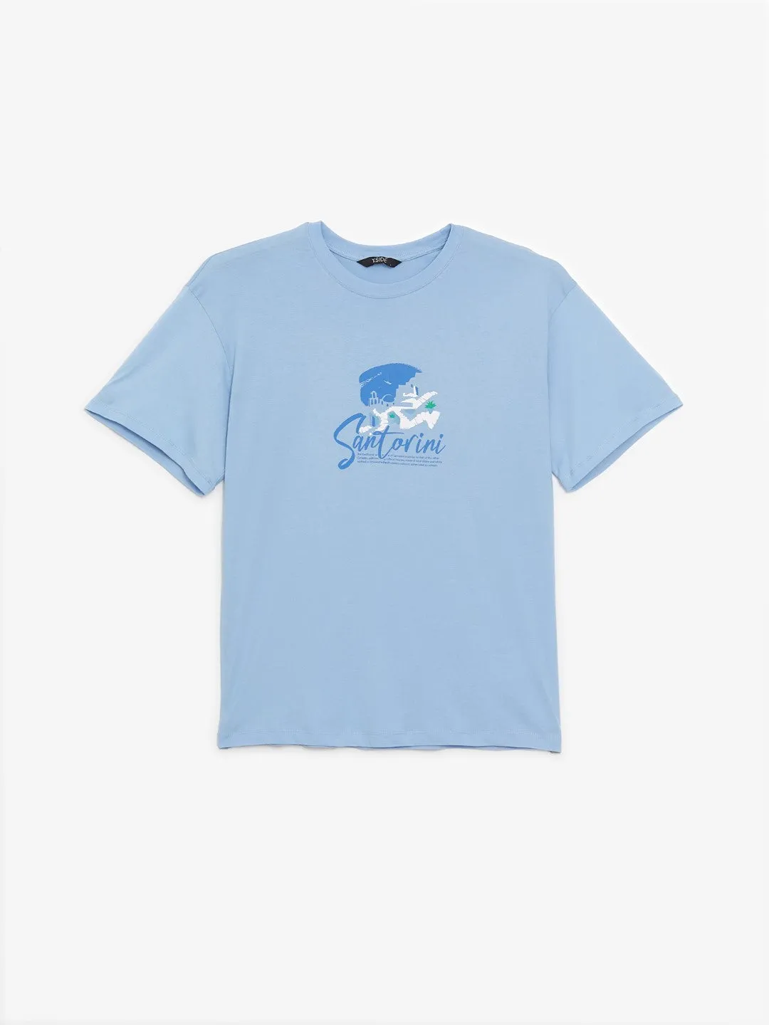 Crew Neck Short Sleeve Printed Combed Cotton Men's T-Shirt