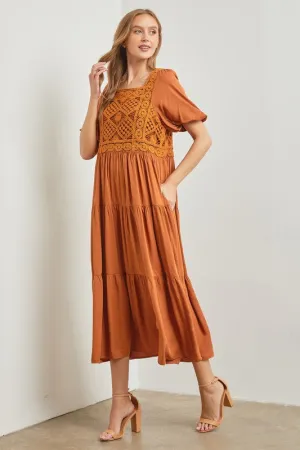 CROCHET BODICE MAXI DRESS