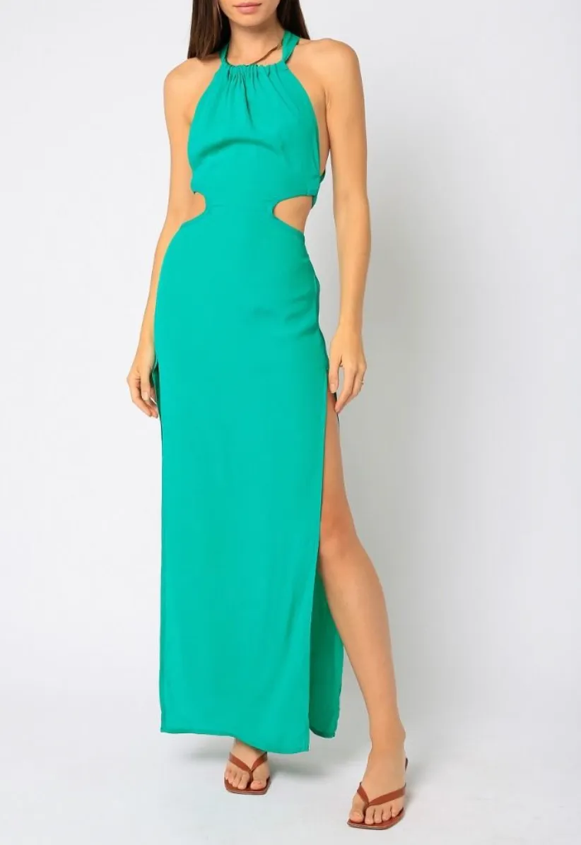 Cut Out Cross Back Midi Dress