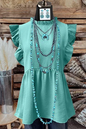 Cute Ruffled Waist-cinching Top