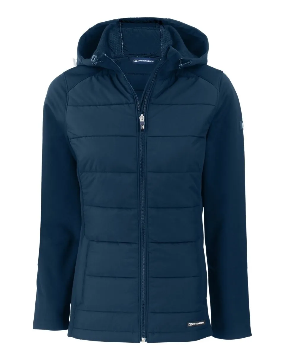 Cutter & Buck Evoke Hybrid Eco Softshell Recycled Full Zip Womens Hooded Jacket