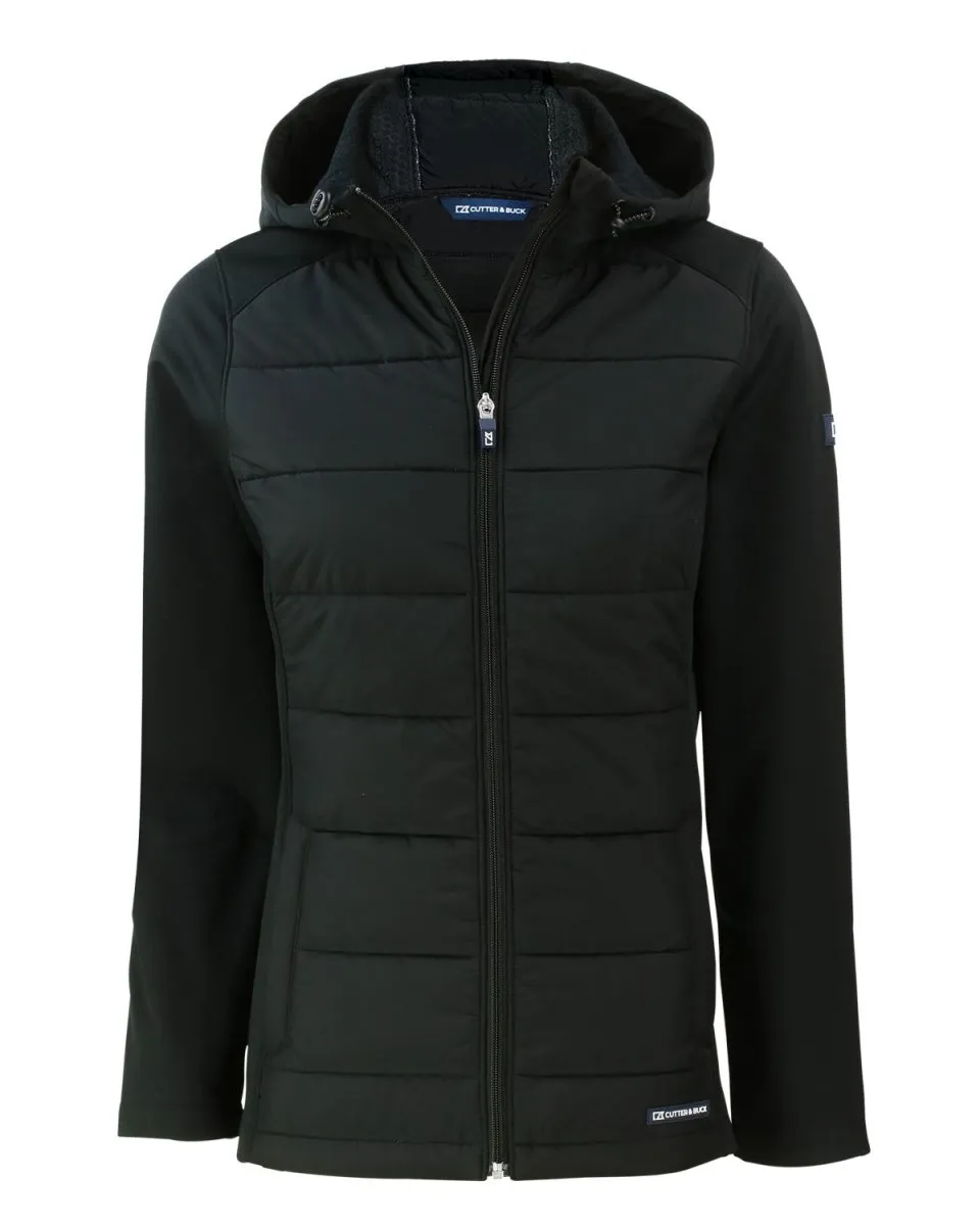 Cutter & Buck Evoke Hybrid Eco Softshell Recycled Full Zip Womens Hooded Jacket