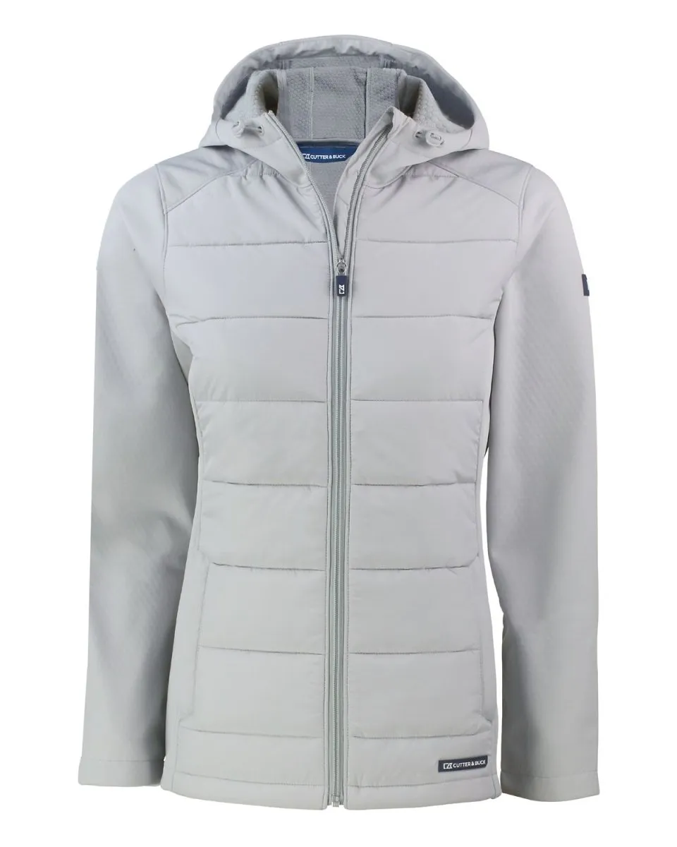 Cutter & Buck Evoke Hybrid Eco Softshell Recycled Full Zip Womens Hooded Jacket