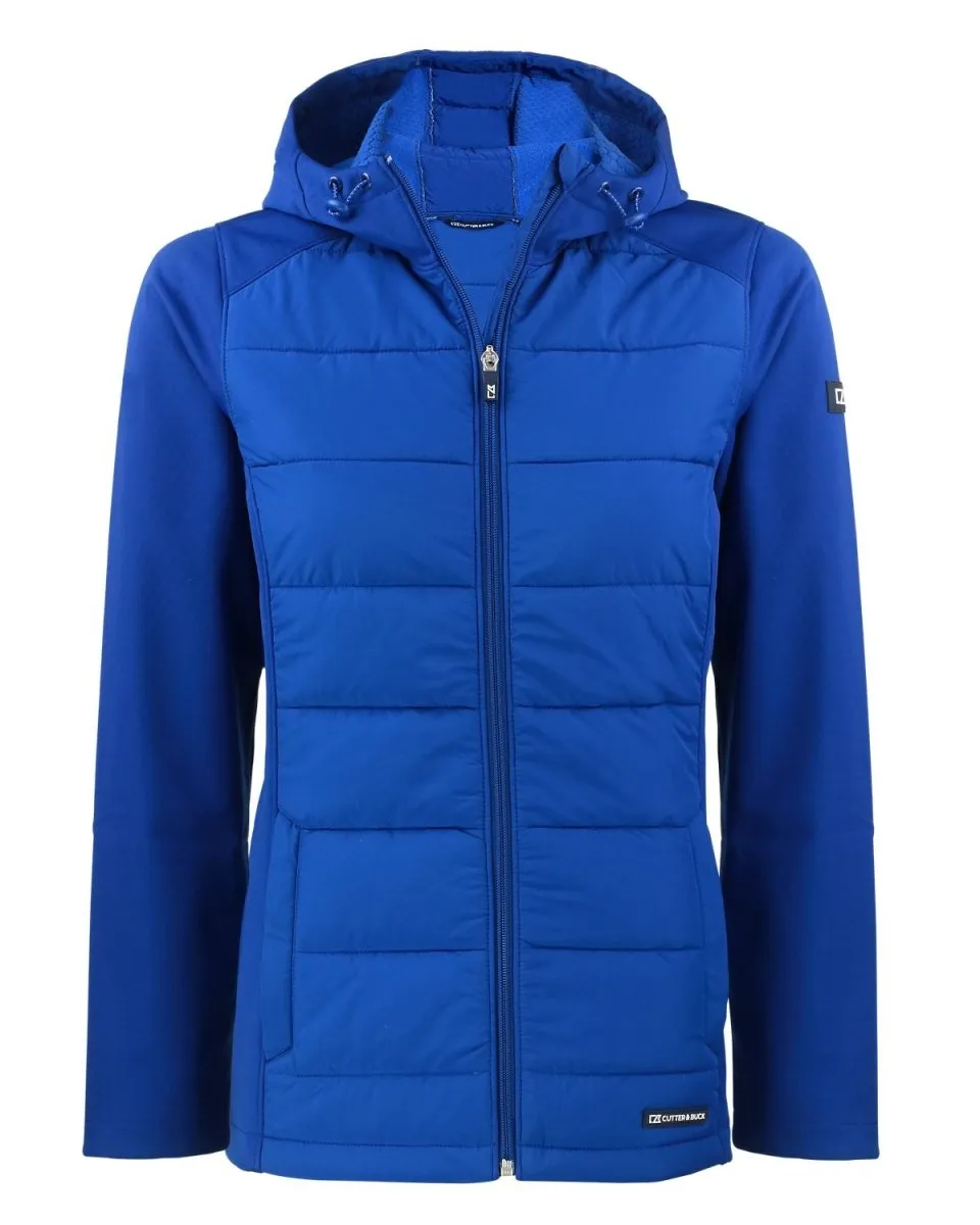 Cutter & Buck Evoke Hybrid Eco Softshell Recycled Full Zip Womens Hooded Jacket