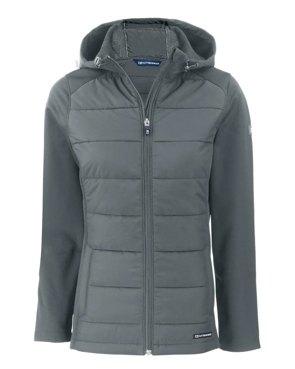 Cutter & Buck Evoke Hybrid Eco Softshell Recycled Full Zip Womens Hooded Jacket
