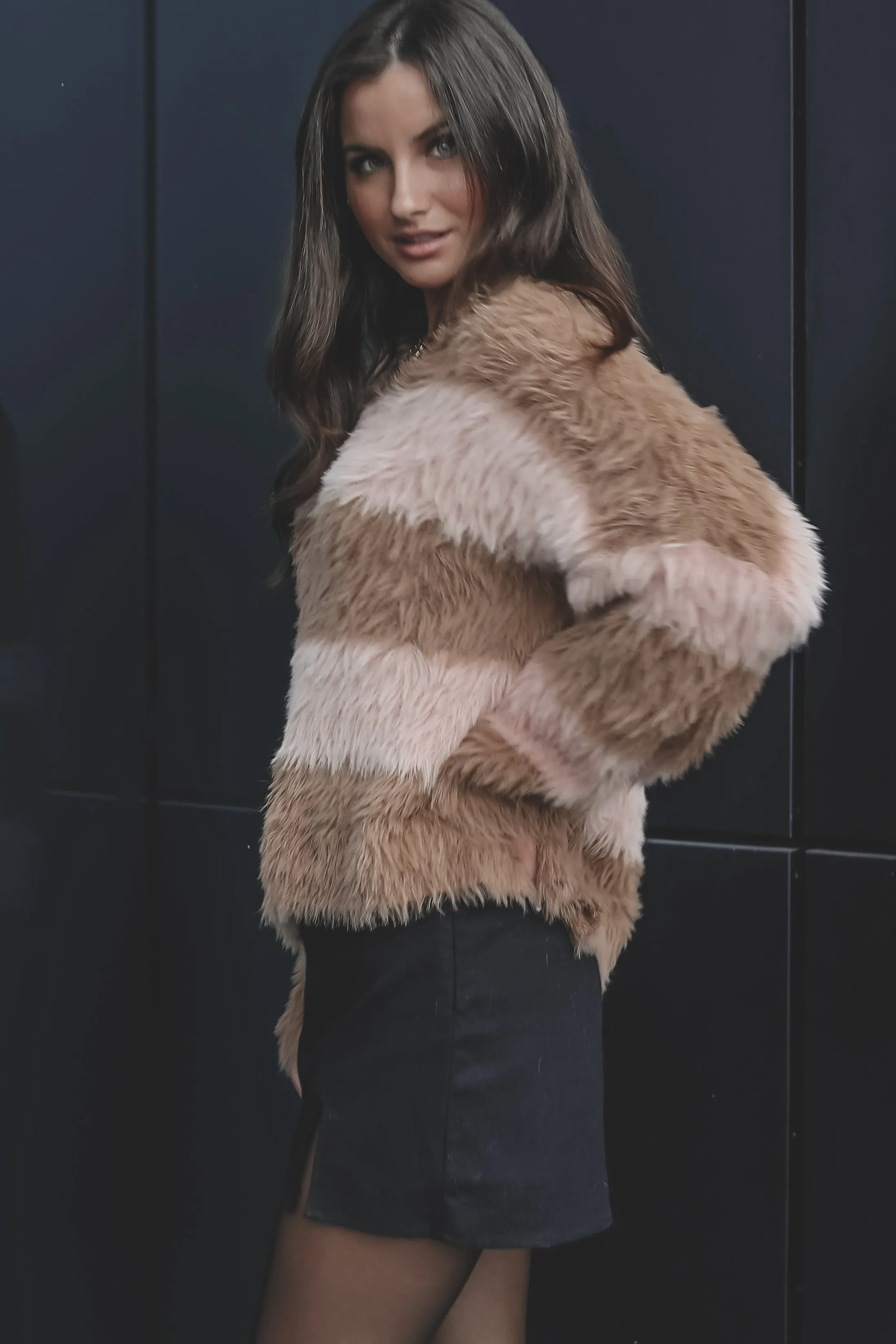 DEAL Sadie & Sage Mohair Fuzzy Striped Cozy Sweater