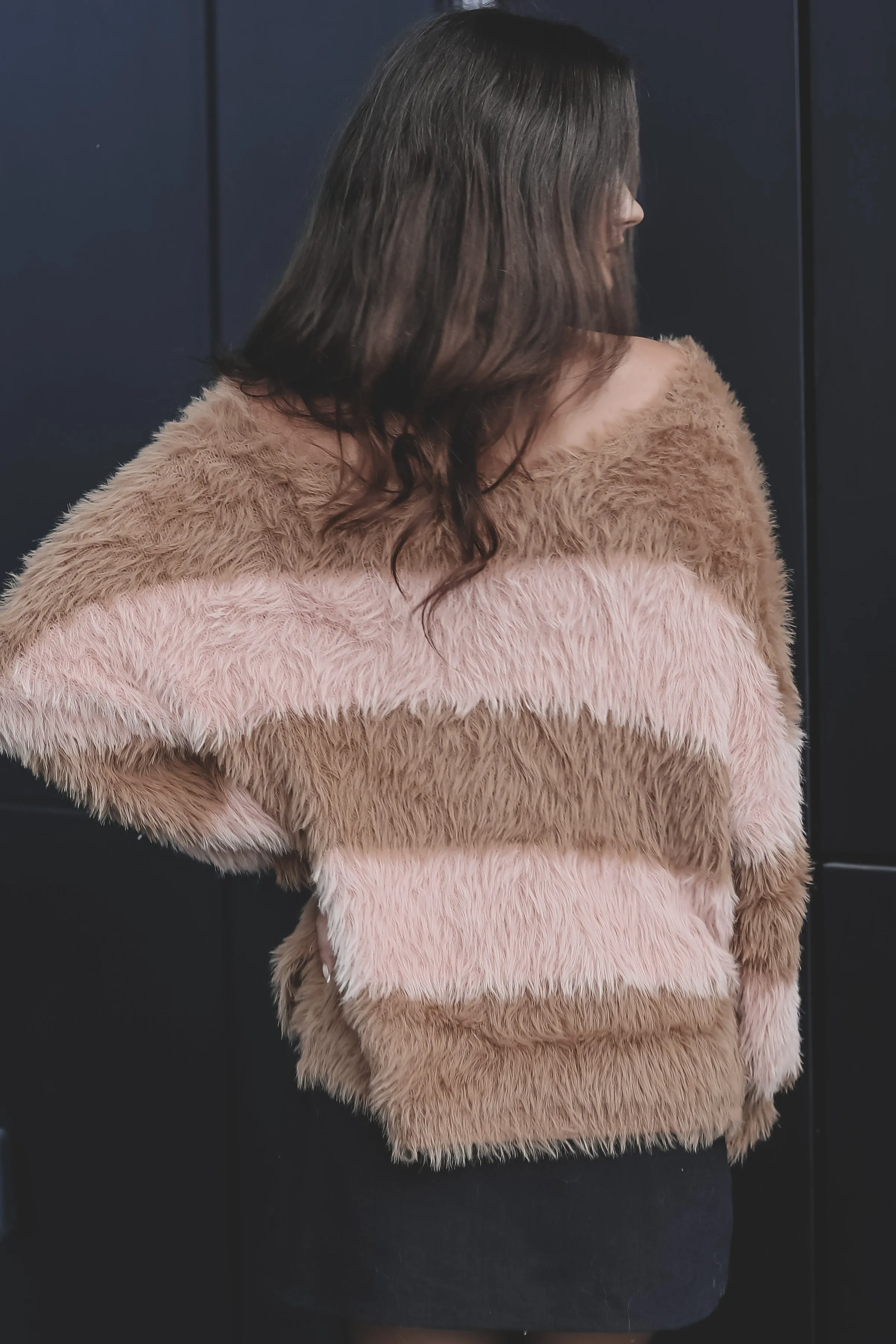 DEAL Sadie & Sage Mohair Fuzzy Striped Cozy Sweater