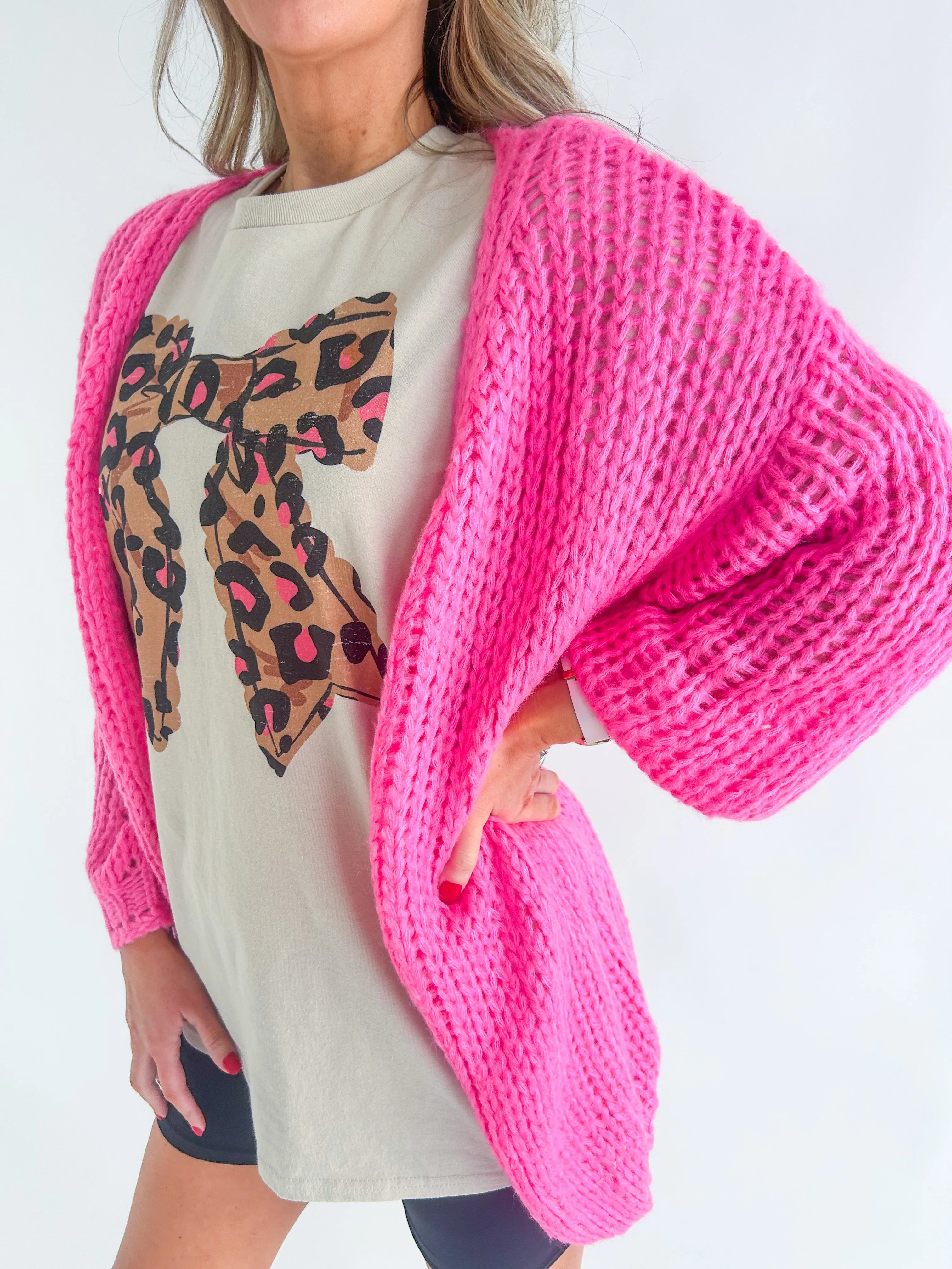Deanna Open Front Oversized Knited Sweater Cardigan