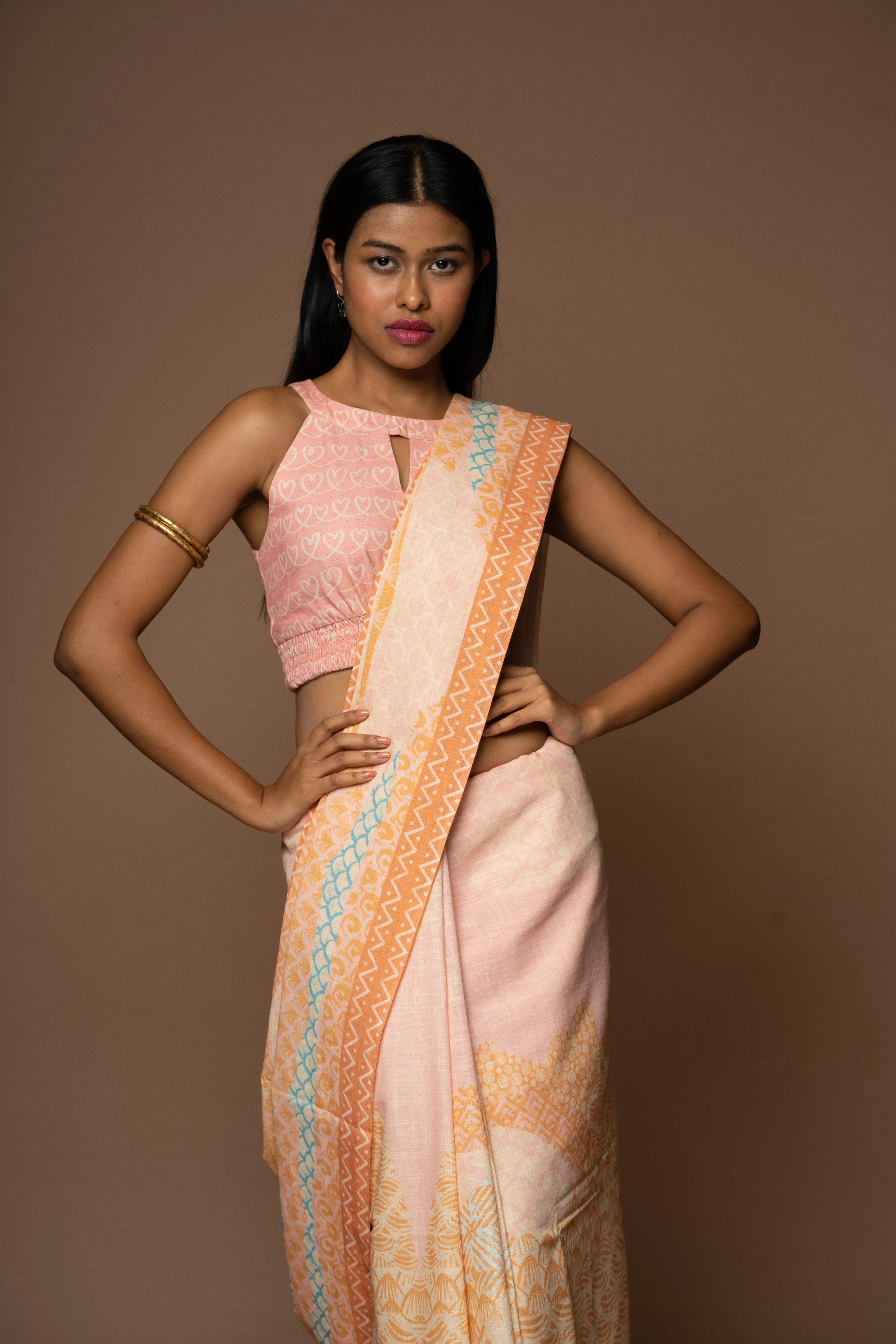 Dreamy Vistas Linen Sari