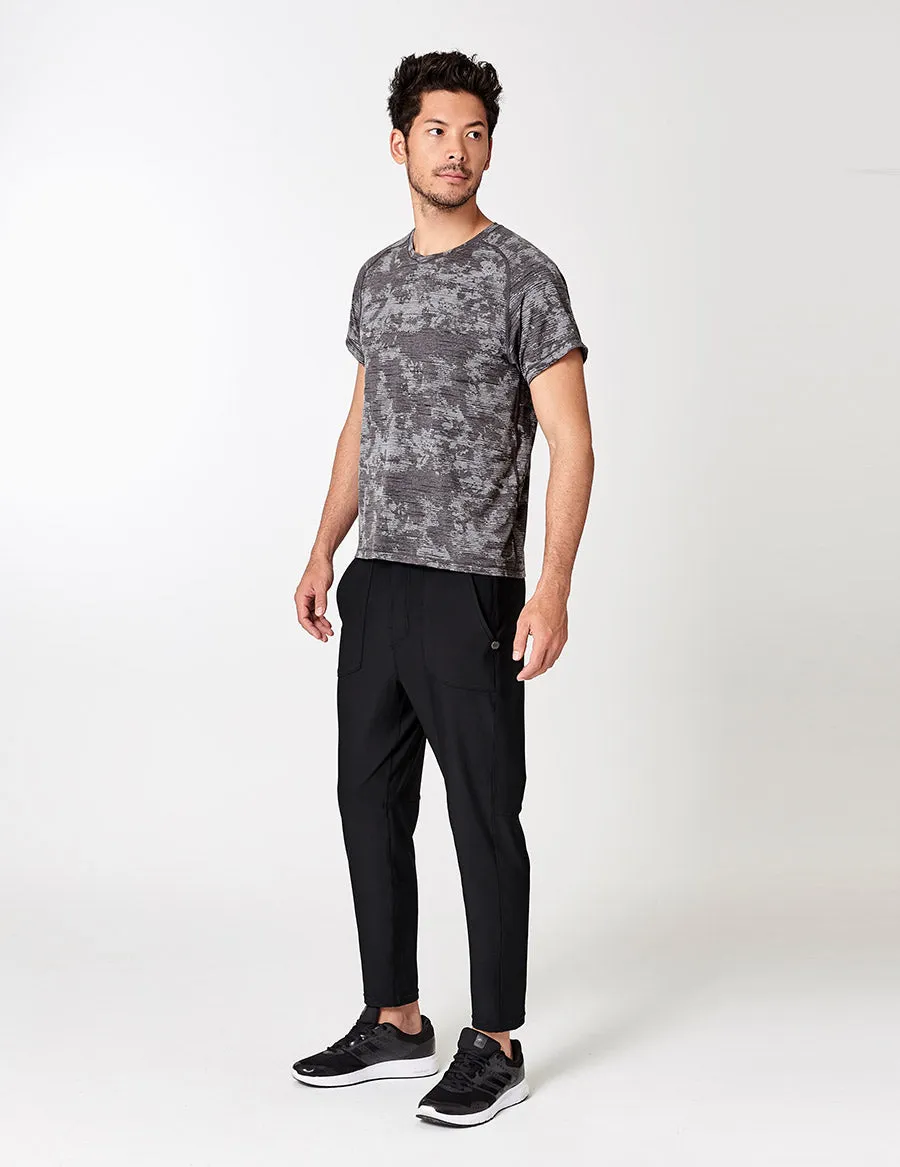 easyoga LA-VEDA Men's Action Tee - FA7 Devoré M-Gray