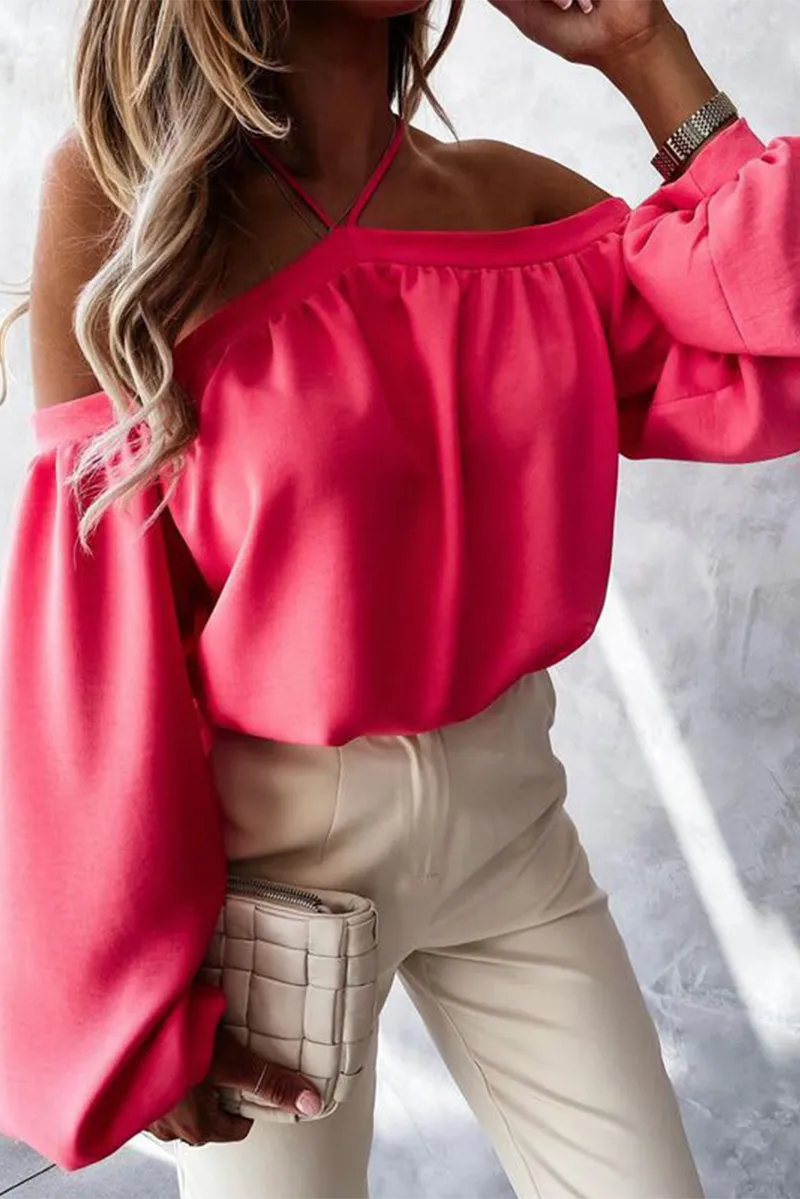 Elegant Solid Patchwork Backless Halter Tops