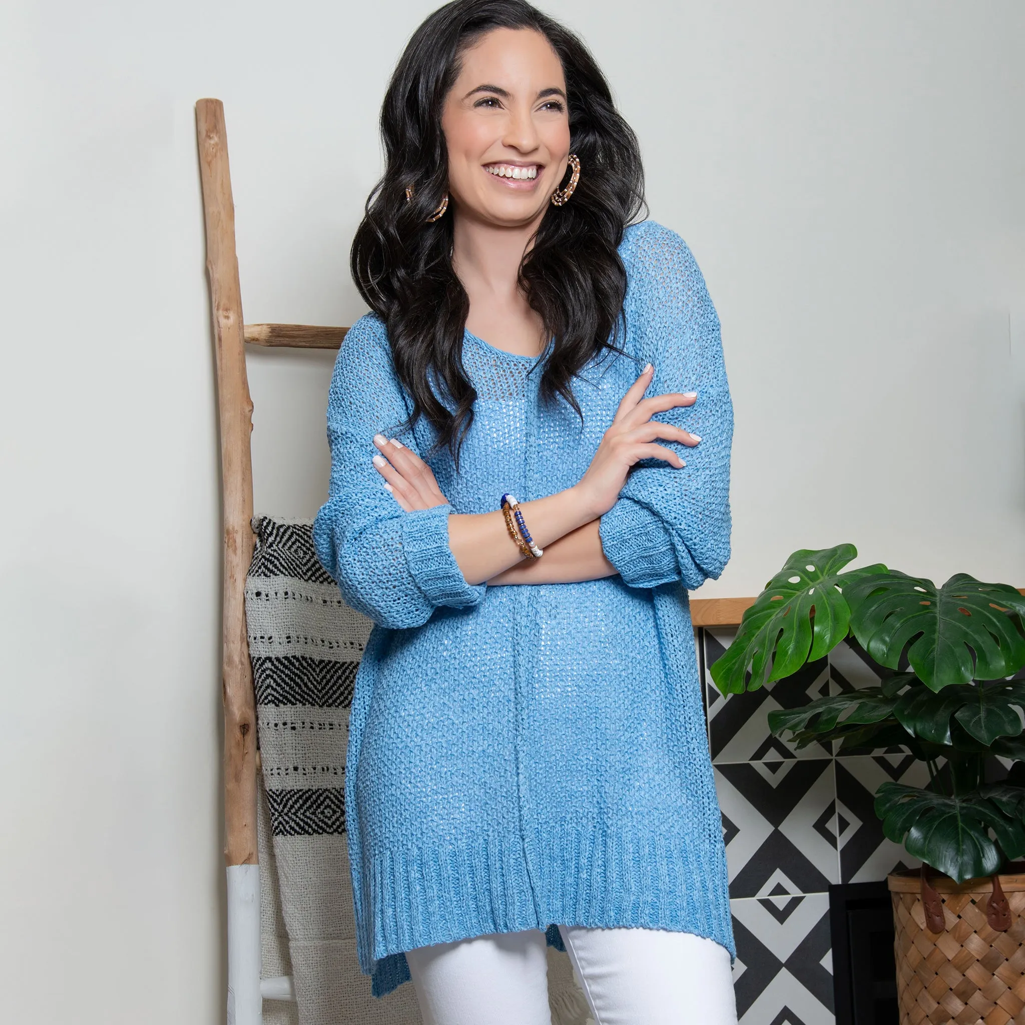 Ellery Crochet Dolman Sleeve Sweater