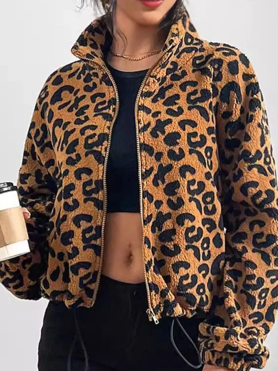 'Elsinore' Leopard Fleece Jacket