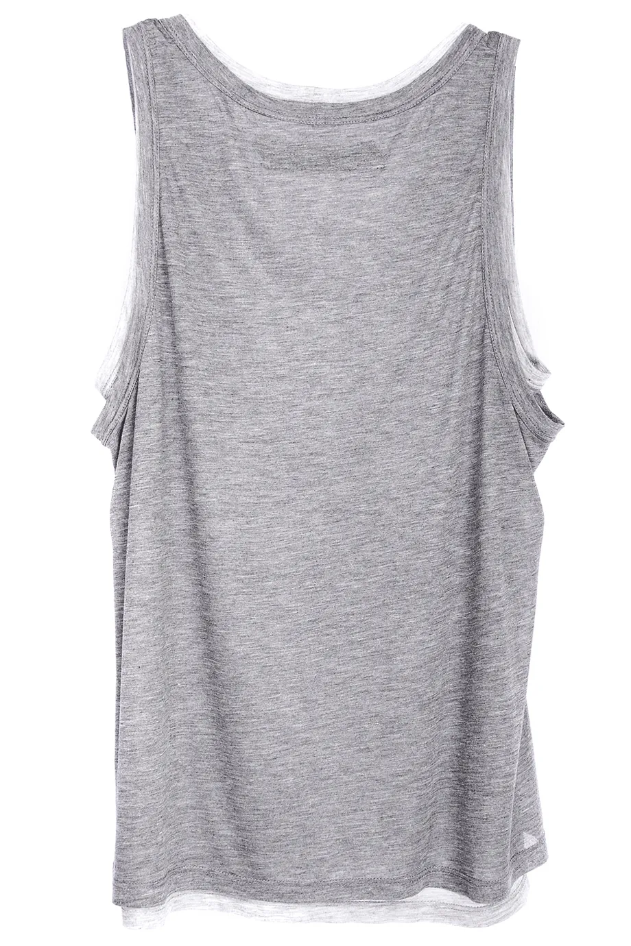 ENZA COSTA DOUBLED Grey Tank