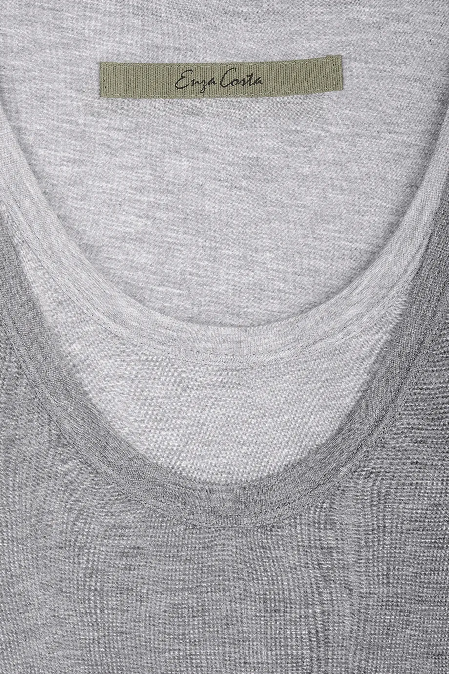 ENZA COSTA DOUBLED Grey Tank