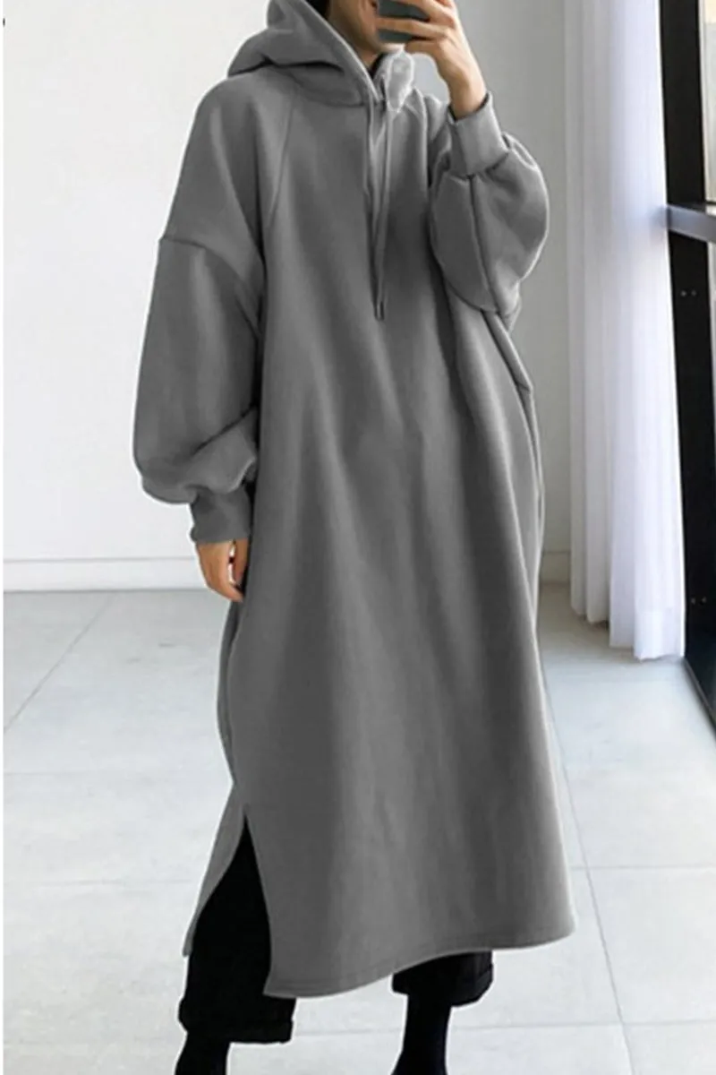 Fashion Casual Solid Solid Color Hooded Collar Tops