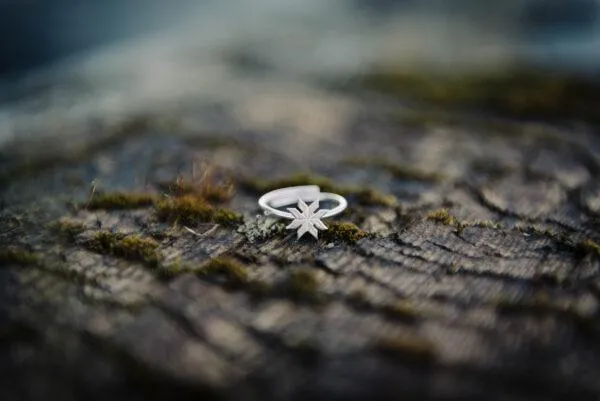 Fjellsmykke - Eight-Leaf Silver Ring