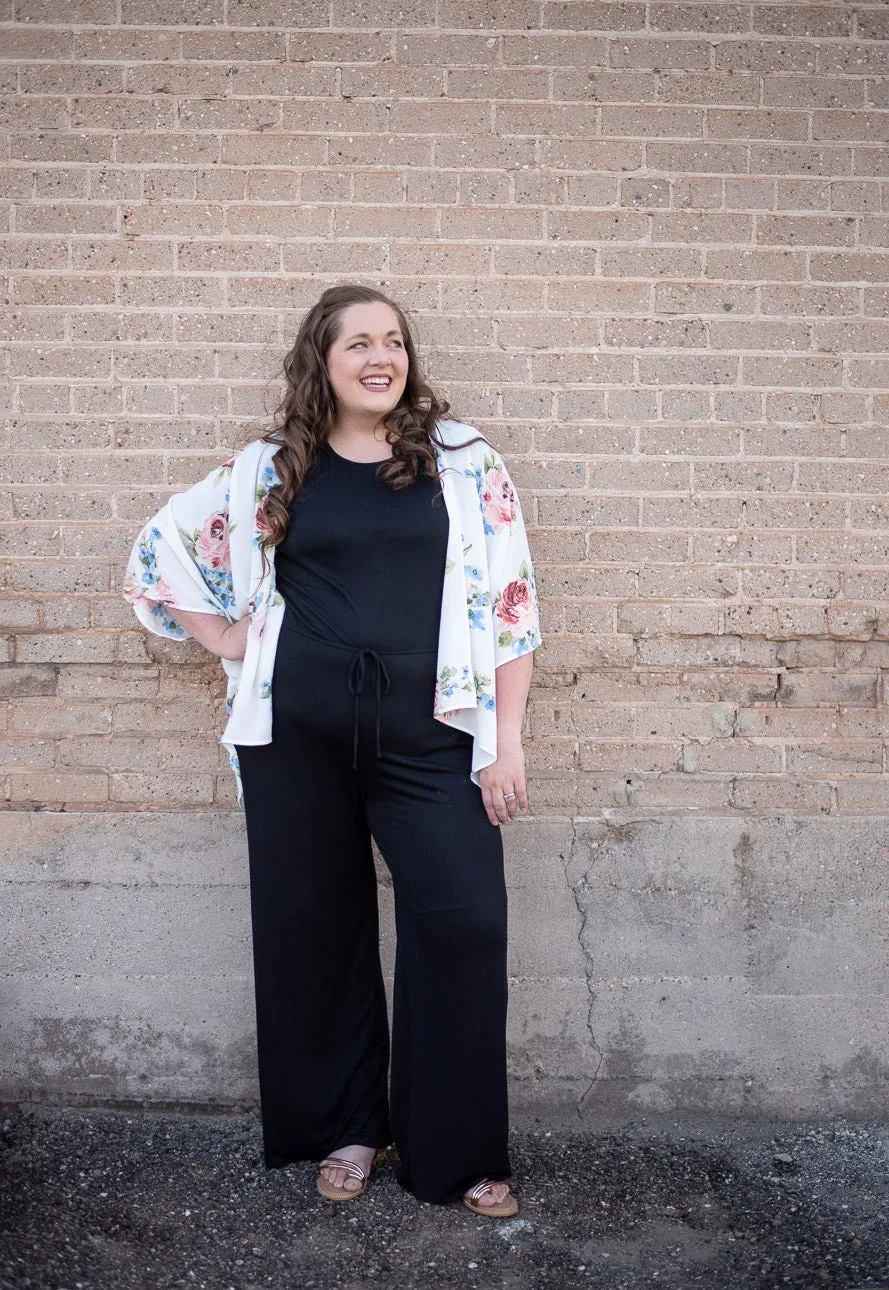 Floral Print Kimono in Ivory