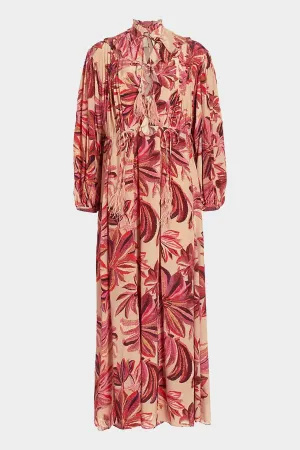 Floral Tapestry V-Neck Maxi Dress