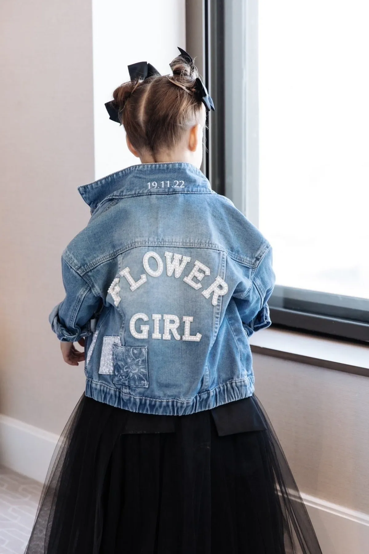 Flower Girl & Page Boy Personalised Denim Jacket