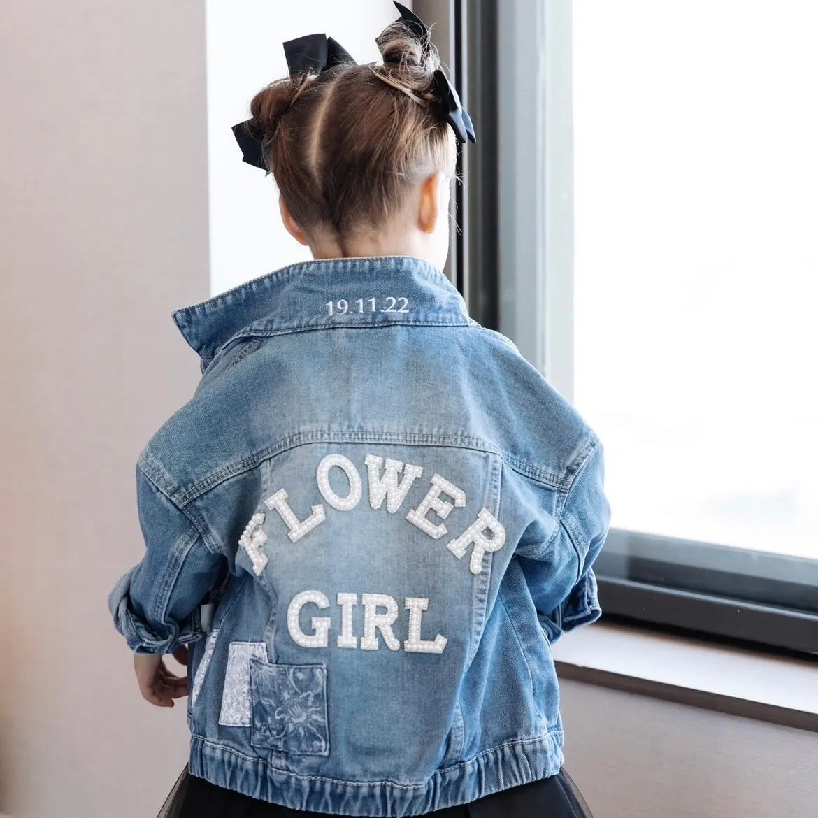 Flower Girl & Page Boy Personalised Denim Jacket