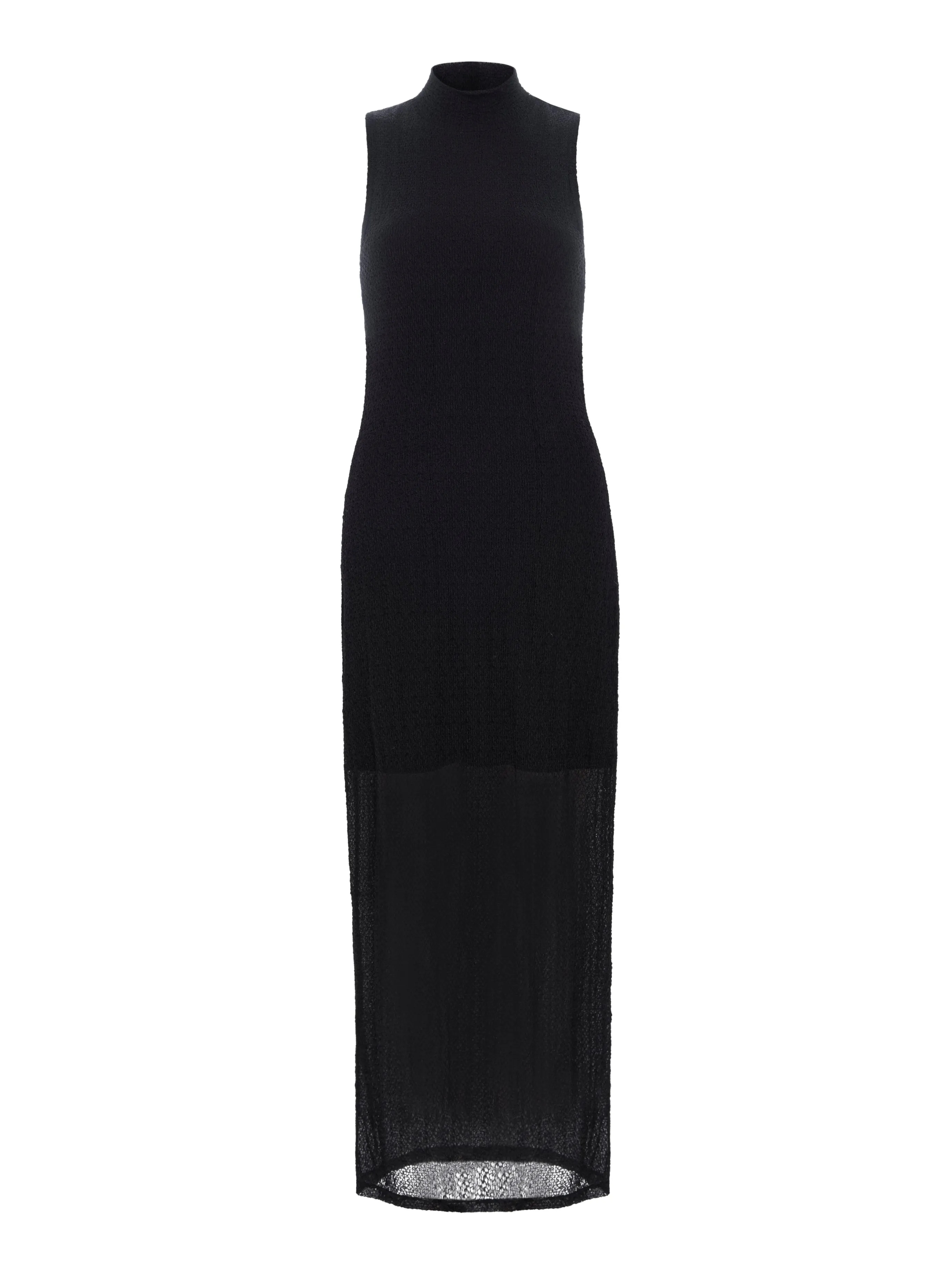 FRAME Mesh Mock-neck Dress