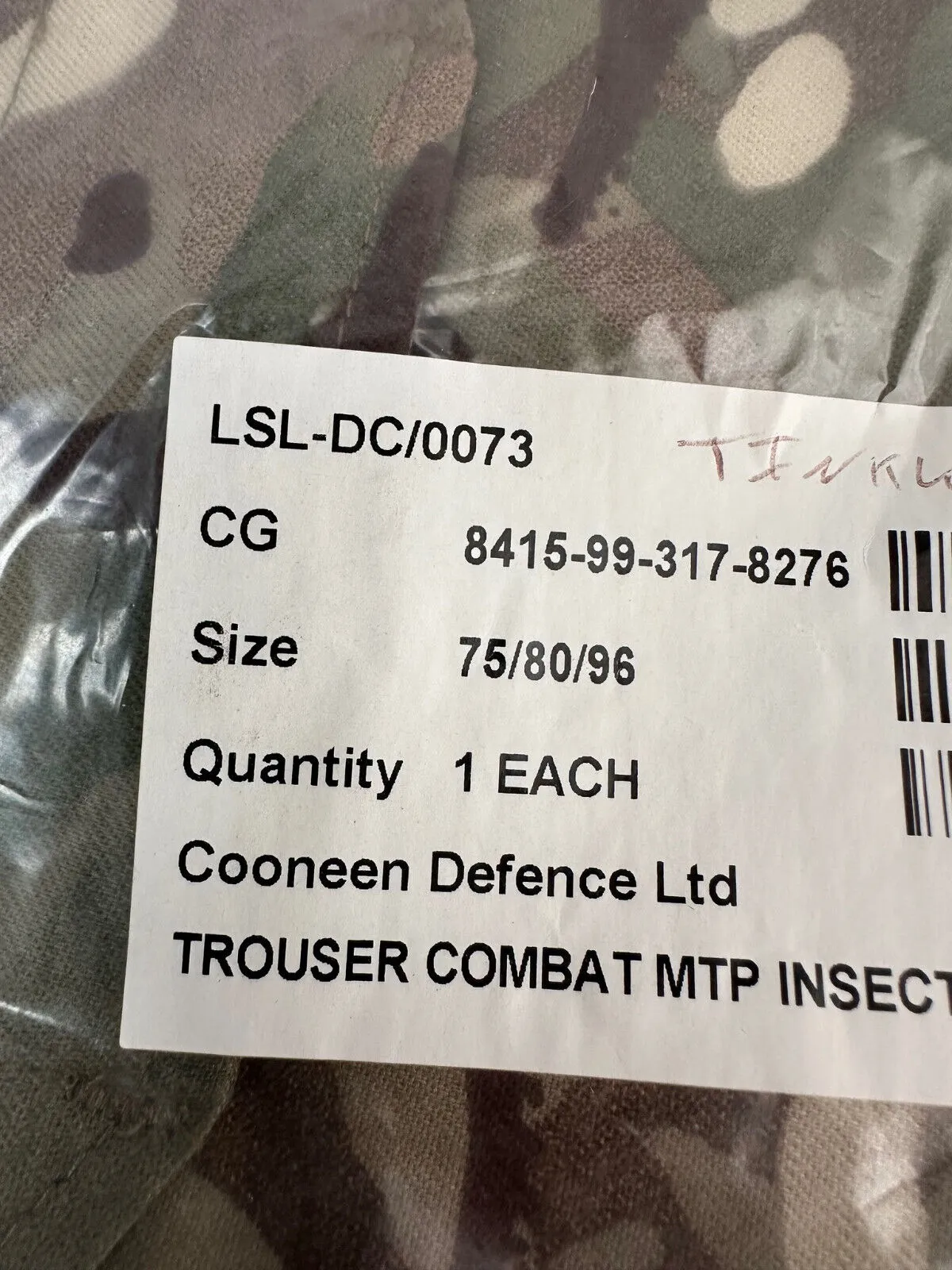 Genuine British Army Combat Trousers - Size 75/80/96 - New Old Stock