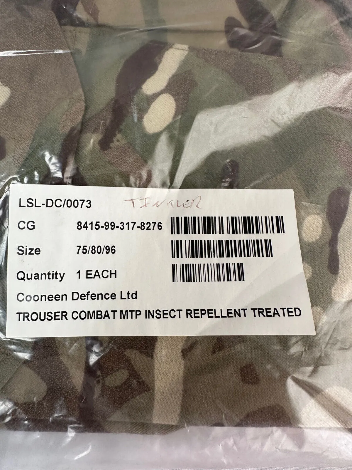 Genuine British Army Combat Trousers - Size 75/80/96 - New Old Stock