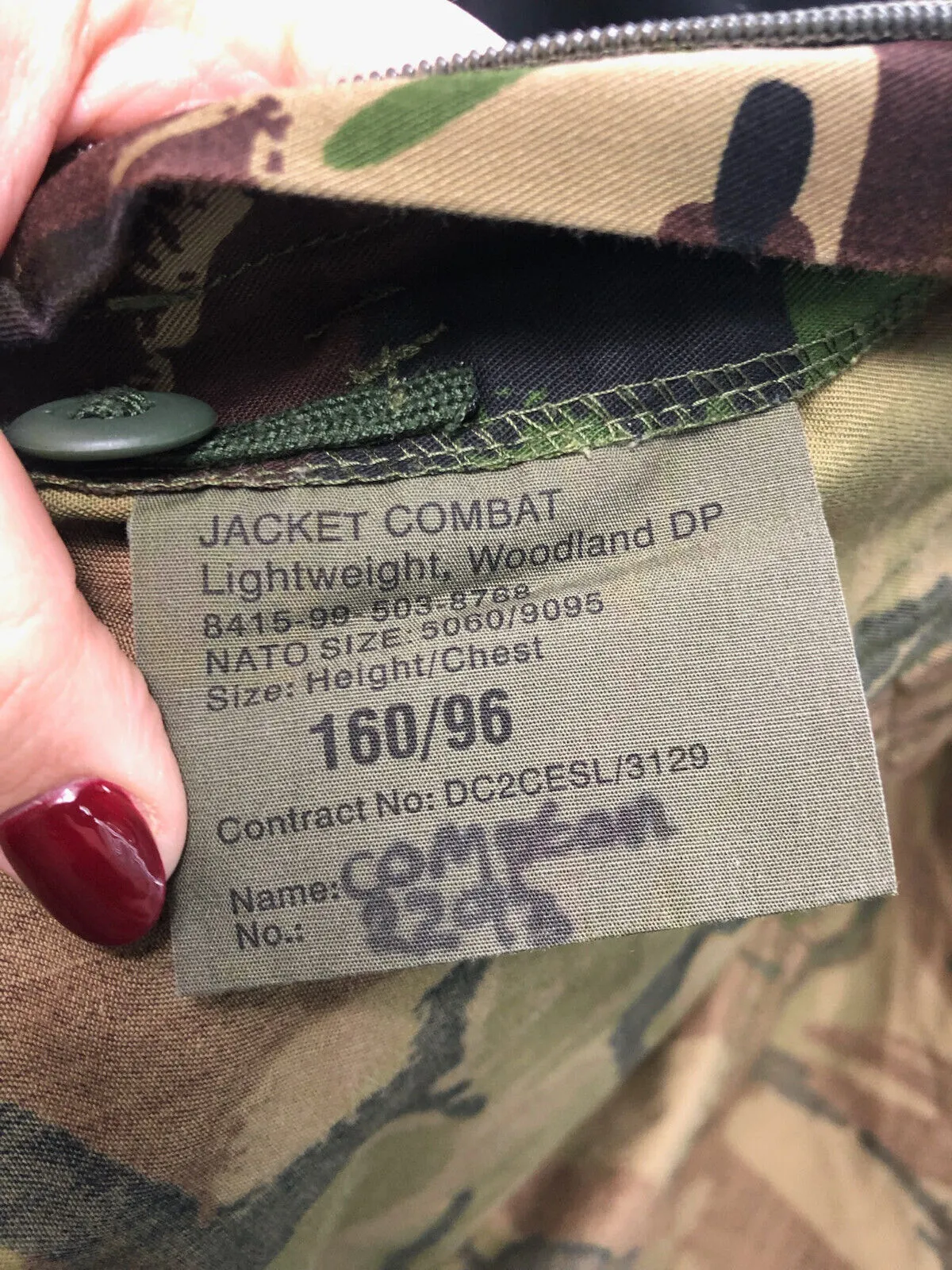 Genuine British Army DPM Camouflage Jacket - Size 160/96