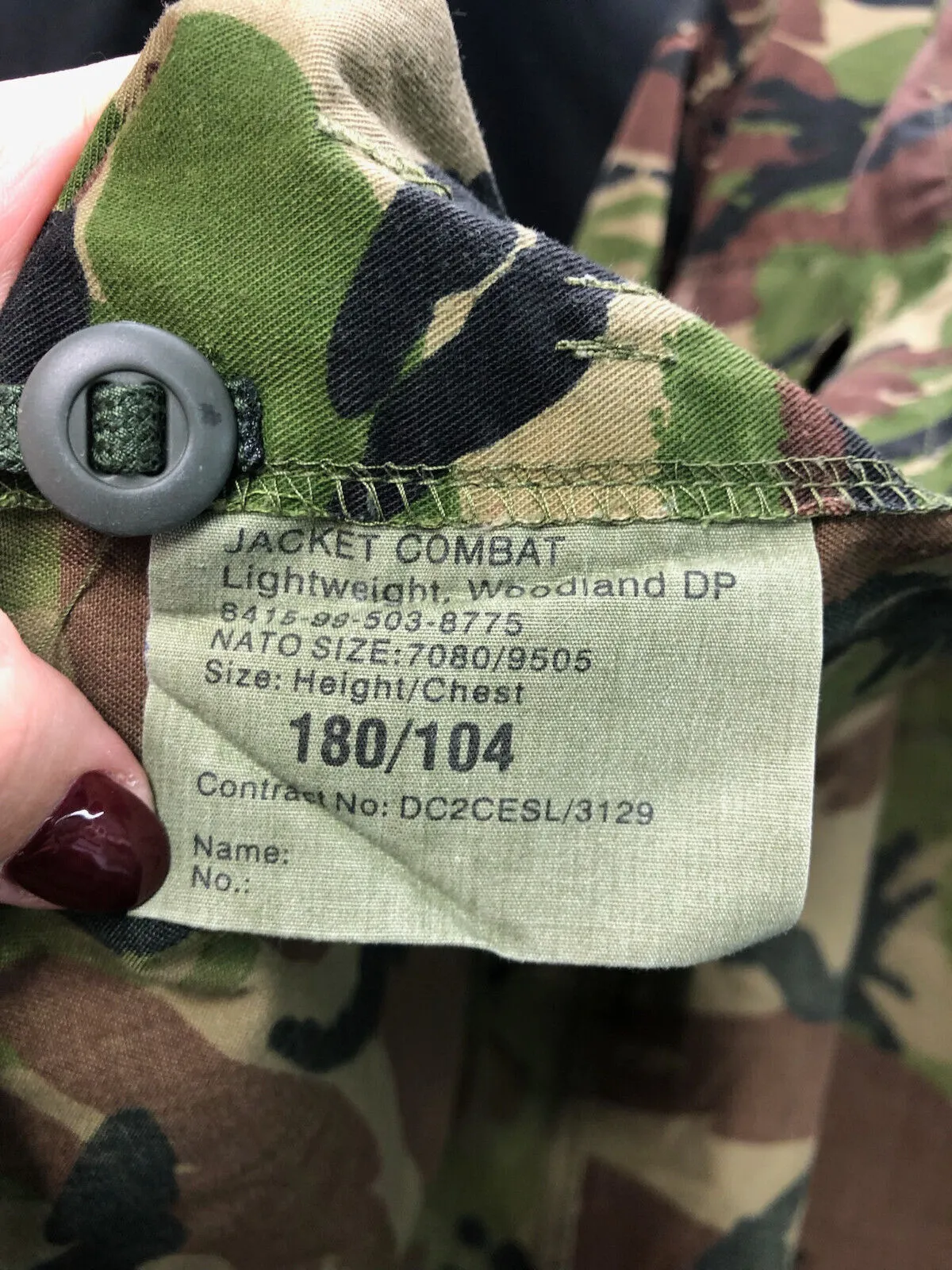 Genuine British Army DPM Camouflage Jacket - Size 180/104