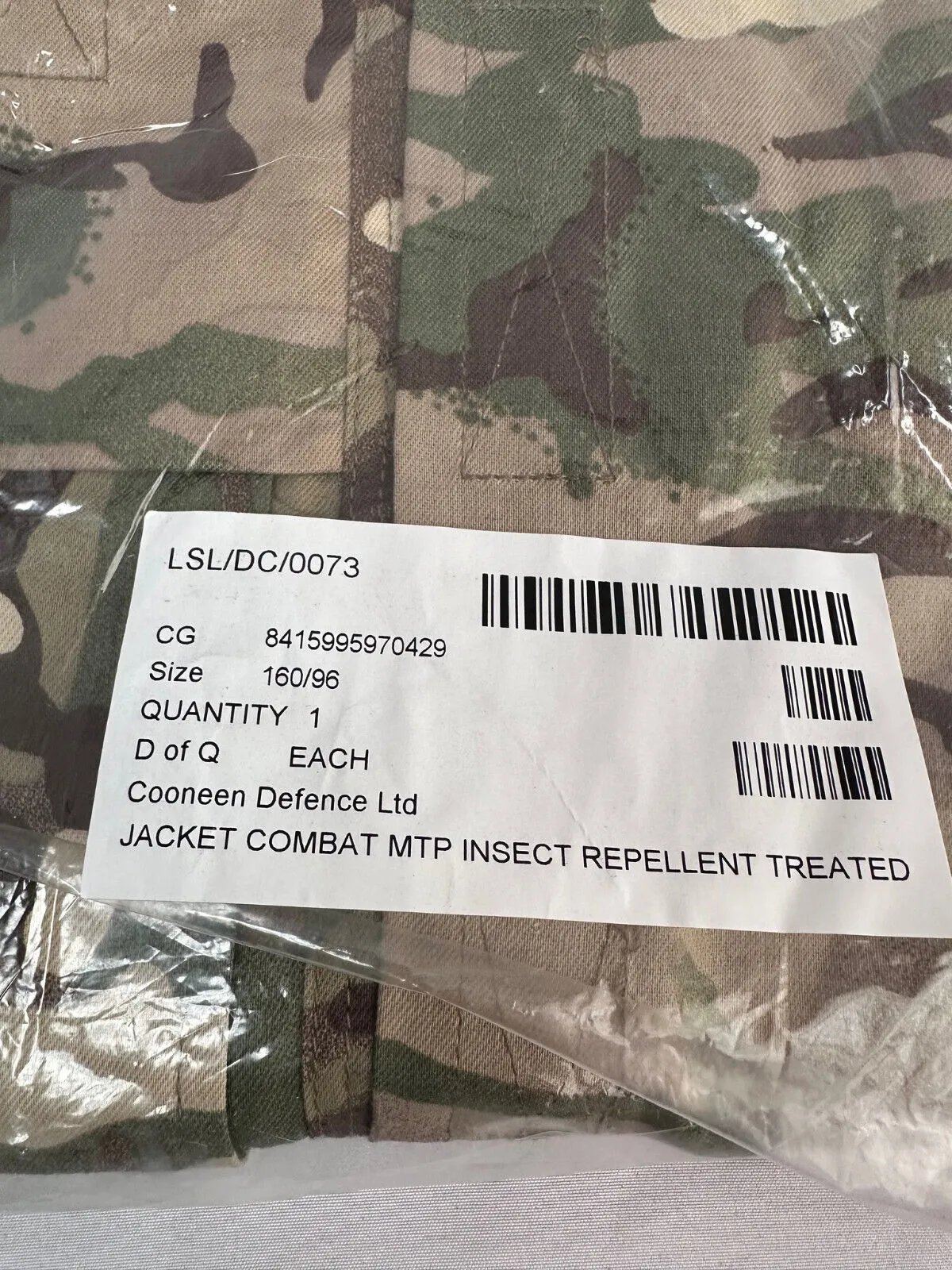 Genuine British Army MTP IR Combat Jacket - Size 160/96 - New Old Stock