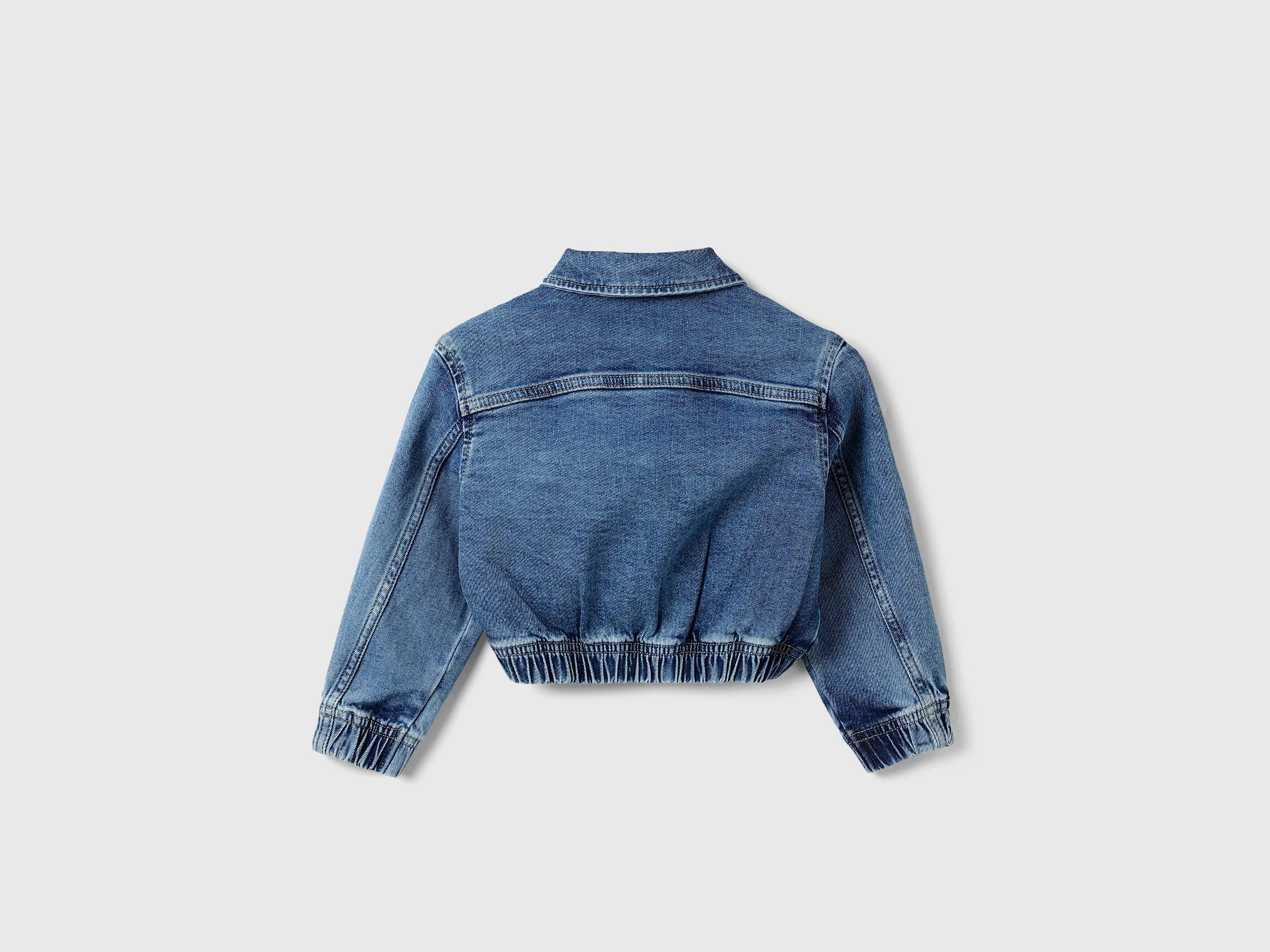 Girl's Regular Fit Elasticated Hem Denim Jacket