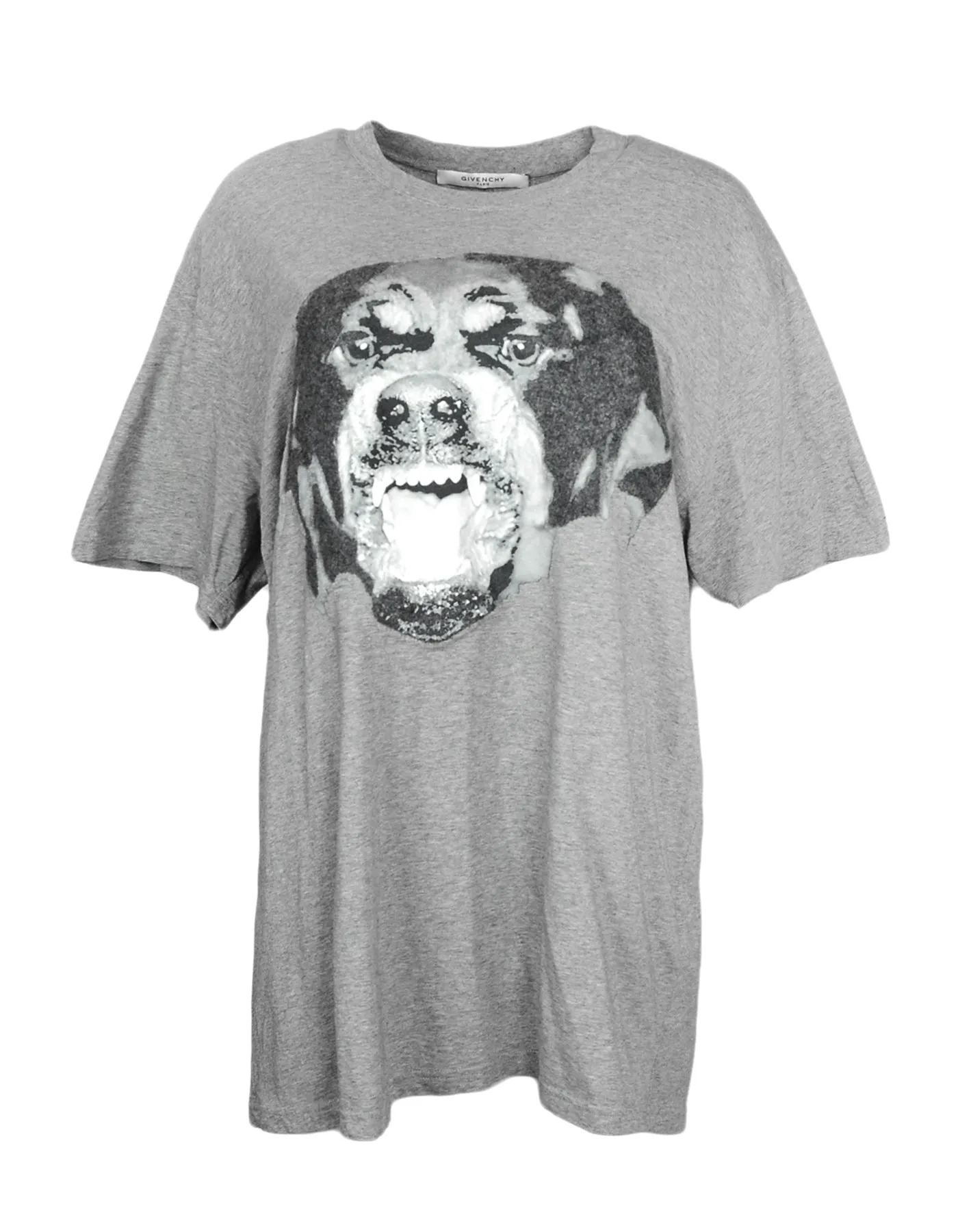 Givenchy Men's Grey Cuban Fit Rottweiler Printed T-Shirt sz XL